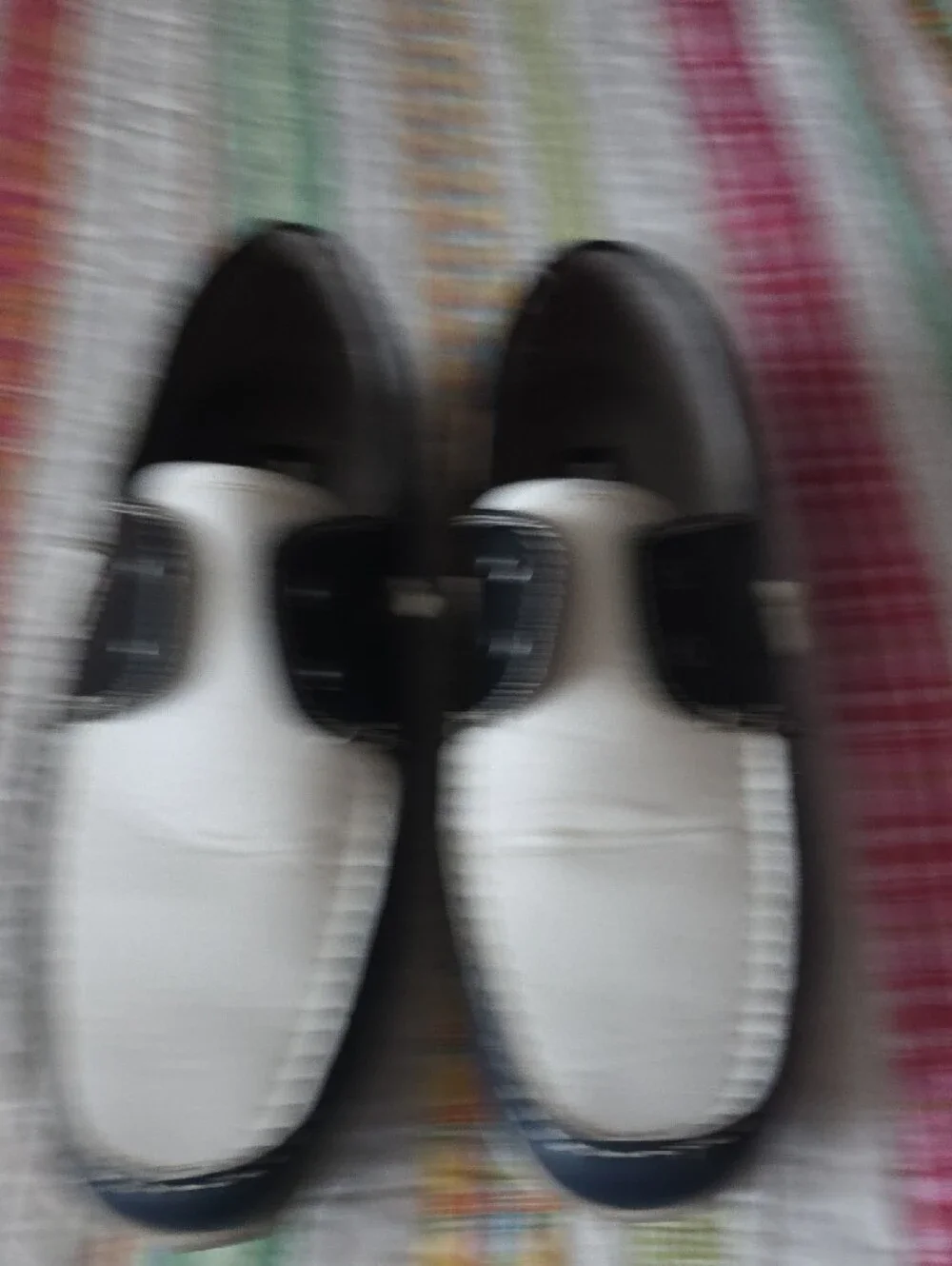 Men's Madden White Black Blue Slip-On Boat Shoes